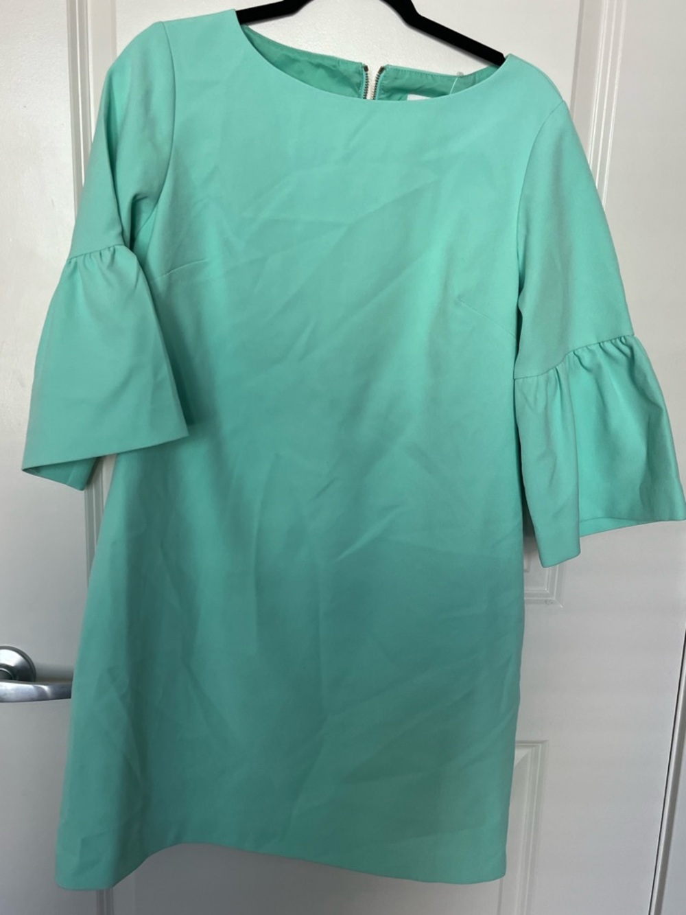 Sail to Sable Mint Shift Dress with Ruffle Bell Sleeves